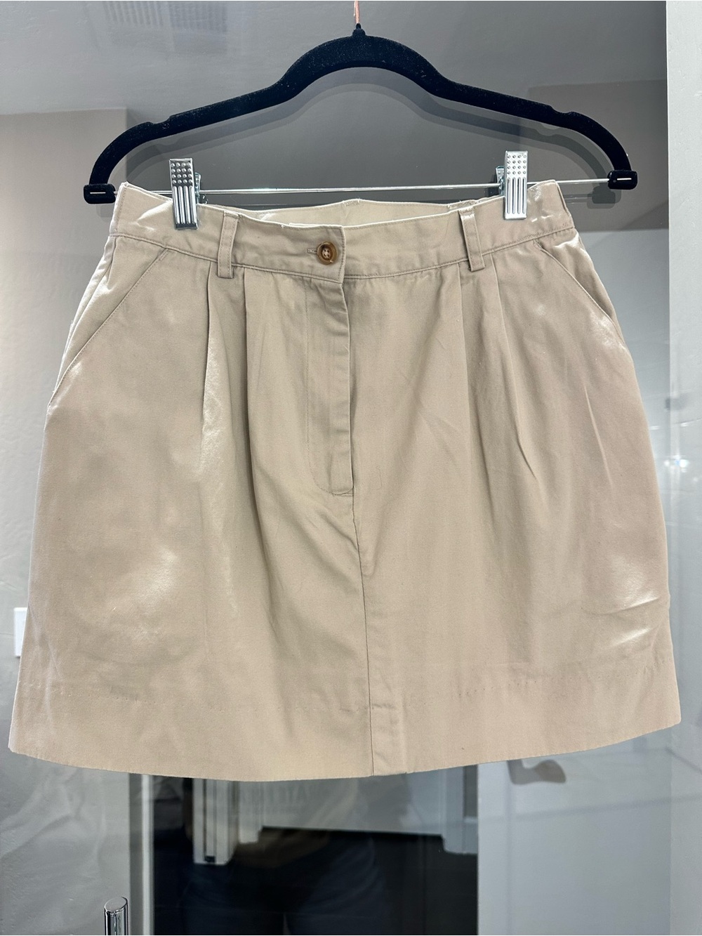 Orvis Beige Pleated 100% Cotton Skirt